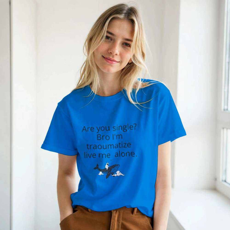 Traumatized & Single Graphic T-Shirt - Unisex Heavy Cotton TeeEmbrace your mood with our &