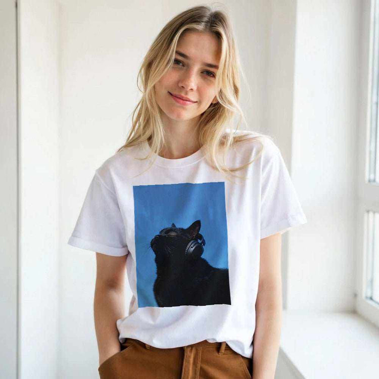 Black Cat Music Graphic T-Shirt - Premium Cotton TeeExpress your rhythm and style with our Black Cat Music T-Shirt. This premium tee combines artistic flair with unparalleled comfort, making it a wardrobe staple for mPrint MaterialKawaii Therapy ShopKawaii Therapy ShopBlack Cat Music