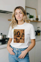 T-shirt con ritratto personale in stile anime, note musicali e scritta Since 87