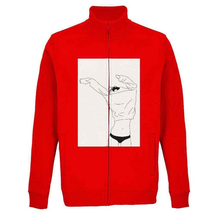 Felpa Uomo Zip Fela Uomo Illustrazione Art – Cotone Riciclato Eco-FrieEleva il tuo stile quotidiano con la nostra felpa con zip unisex, caratterizzata dall&