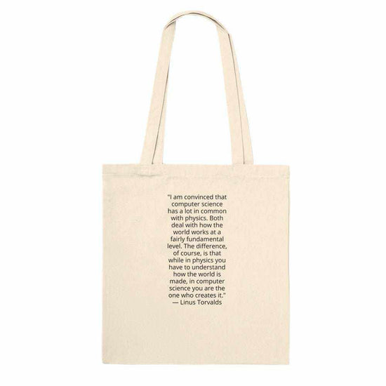 Linus Torvalds Computer Science Quote Premium Cotton Tote BagCelebrate the artistry of programming with our exclusive premium cotton tote bag, featuring an inspiring quote from Linus Torvalds on the creative power of computer Print MaterialKawaii Therapy ShopKawaii Therapy ShopLinus Torvalds