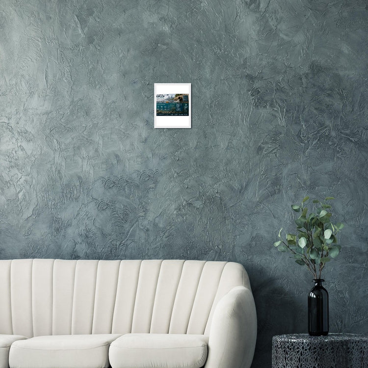 Kawaii Therapy Shop framed print of "The Hidden Pollution in Our Water" poster with wooden magnetic hanger, fine art water-themed poster.