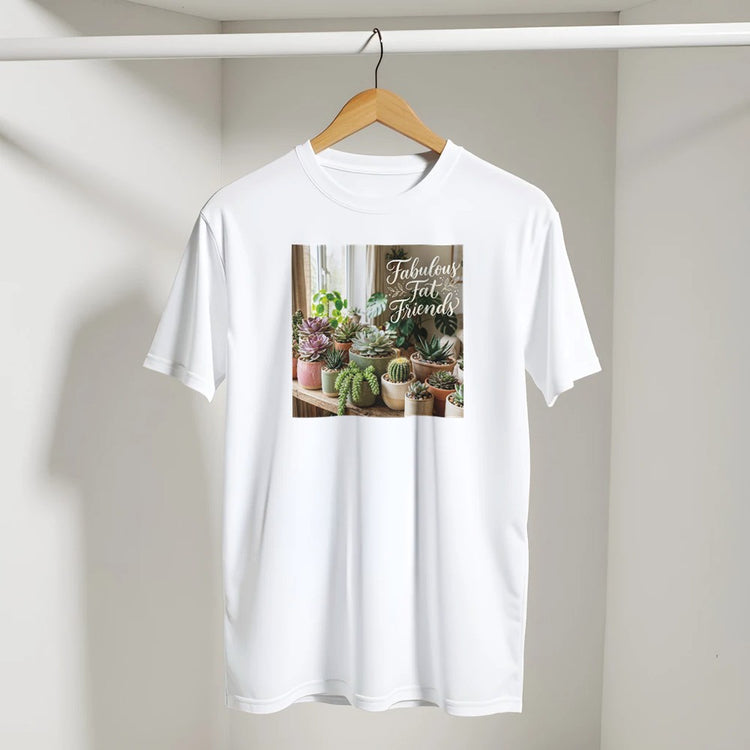 Unisex Fabulous Fat Friends T-Shirt by Kawaii Therapy Shop featuring a colorful print on soft cotton fabric.