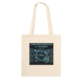 Kawaii Therapy Shop AI Climate Intelligence System premium cotton tote bag with printed design, natural fabric and sturdy handles.