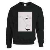 Minimalist Cat Graphic Crewneck Sweatshirt - Women&