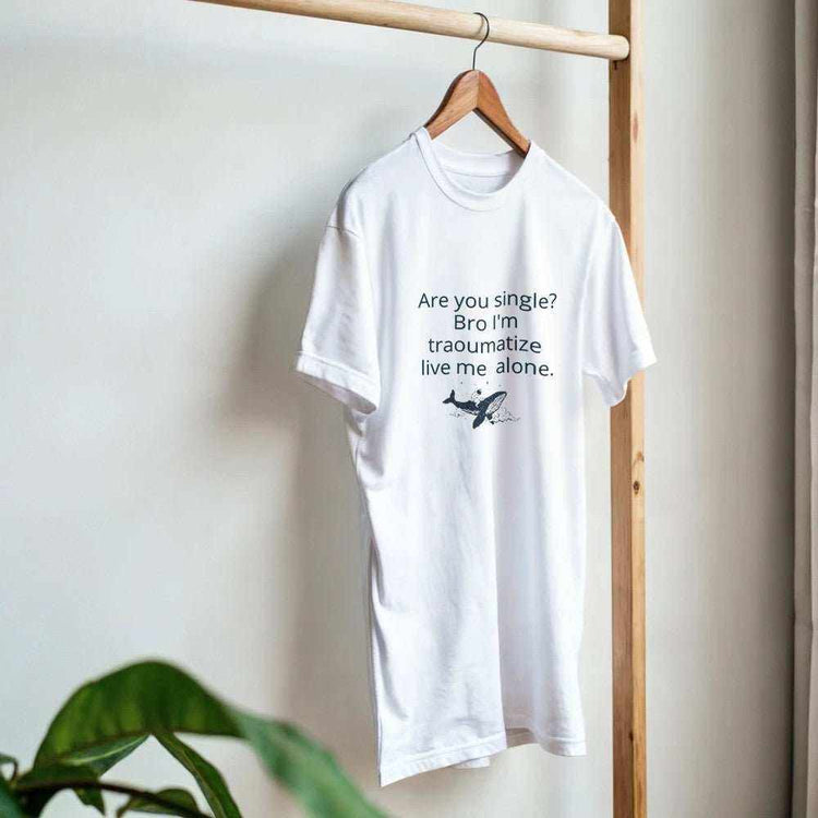 Traumatized & Single Graphic T-Shirt - Unisex Heavy Cotton TeeEmbrace your mood with our &