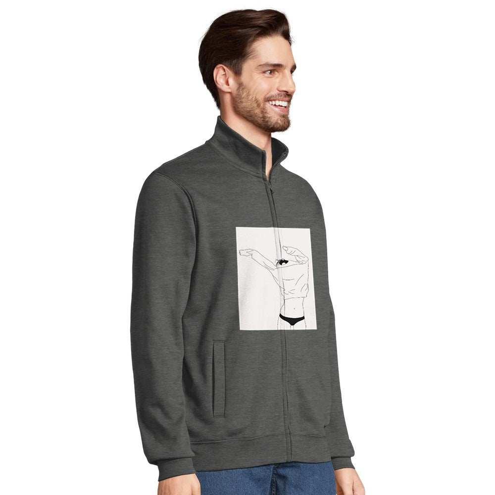 Felpa Uomo Zip Fela Uomo Illustrazione Art – Cotone Riciclato Eco-FrieEleva il tuo stile quotidiano con la nostra felpa con zip unisex, caratterizzata dall&