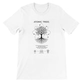 Unisex cotton T-shirt with a computer science nature connection print, featuring atoms design in vibrant colors.