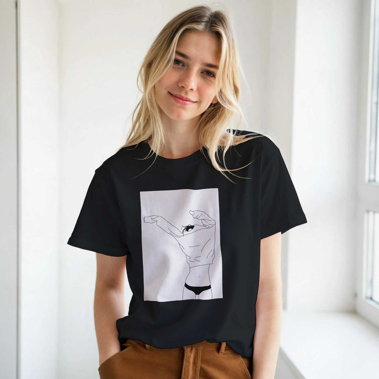 Essential Cotton Crew Neck T-Shirt - Premium Black TeeExperience superior comfort and quality with our Essential Cotton Crew Neck T-Shirt. Crafted for a soft, premium feel, this black tee is the perfect foundation for aPrint MaterialKawaii Therapy ShopKawaii Therapy ShopEssential Cotton