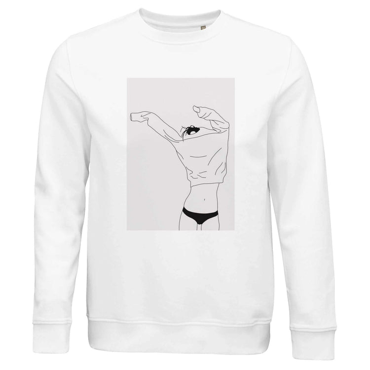 Felpa unisex in cotone biologico con design illustrato, comoda e sostenibile