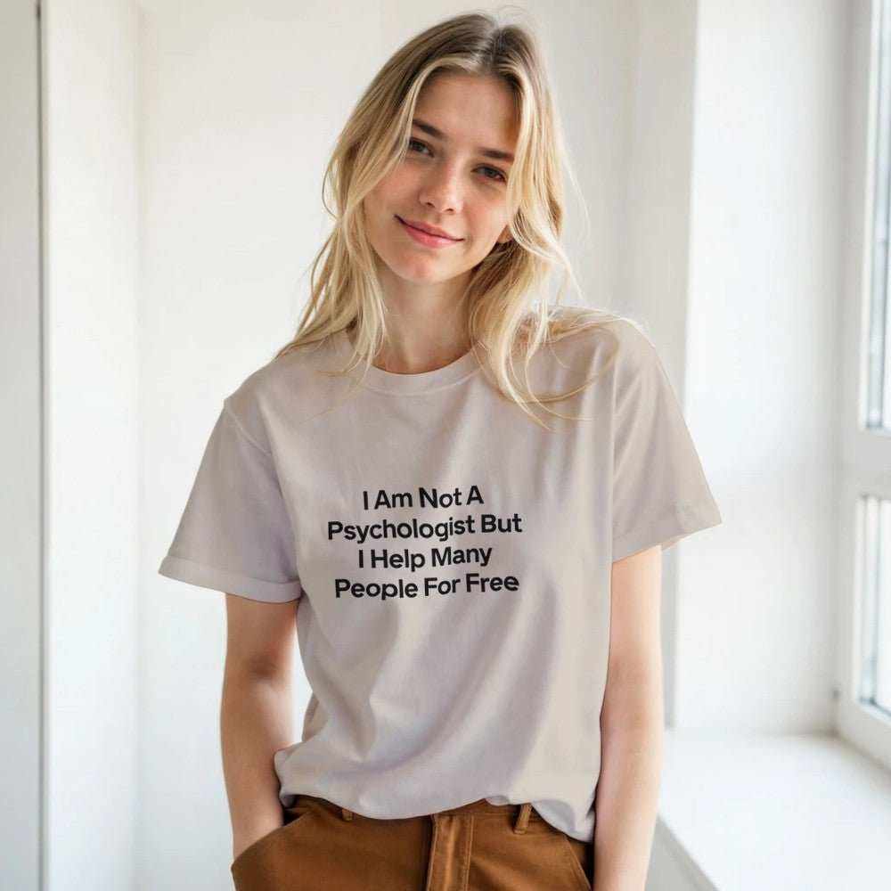 I Am Not A Psychologist But I Help Many People For Free T-Shirt – PremMake a statement with our premium graphic t-shirt, featuring the bold and witty design: "I Am Not A Psychologist But I Help Many People For Free." Crafted for those Print MaterialKawaii Therapy ShopKawaii Therapy ShopI Am Not A Psychologist