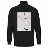 Felpa Donna Premium con Zip 1/4 e Illustrazione Artistica - Eco-FriendEleva il tuo stile quotidiano con la nostra esclusiva felpa da donna, caratterizzata da un&