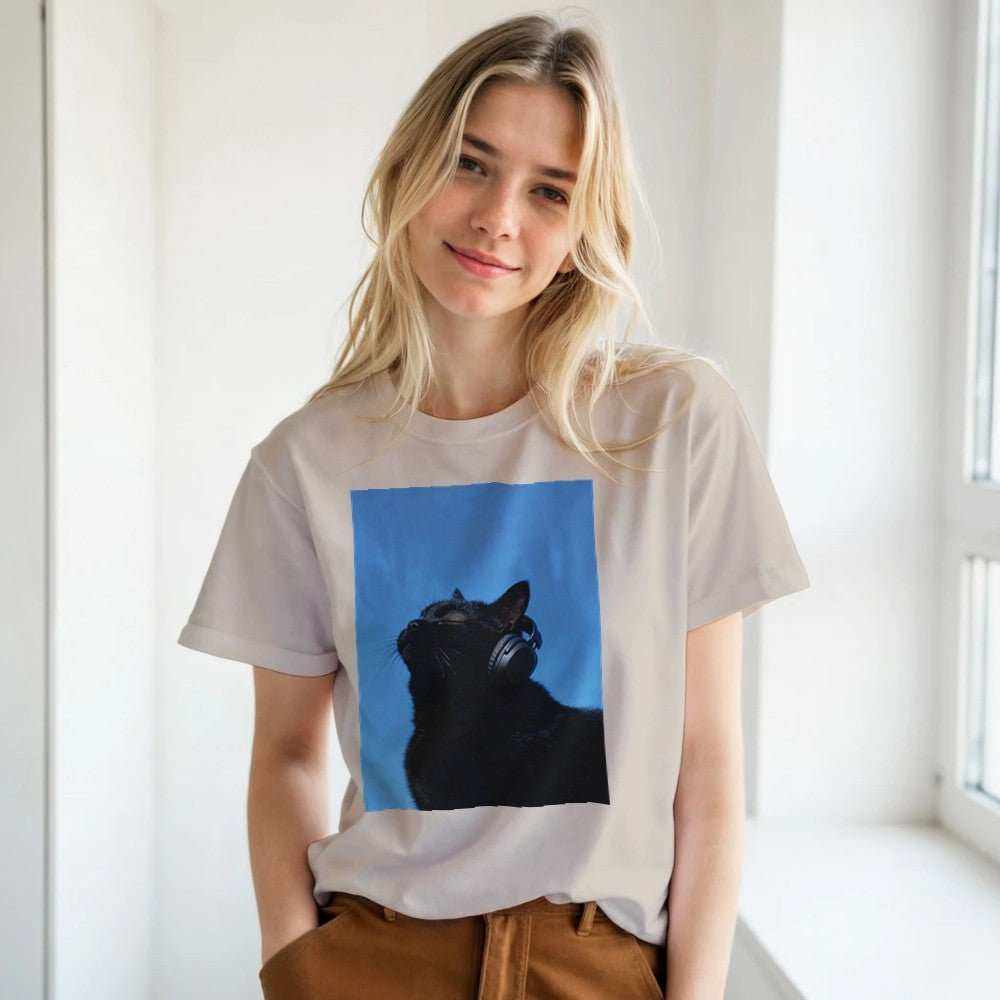 Black Cat Music Graphic T-Shirt - Premium Cotton TeeExpress your rhythm and style with our Black Cat Music T-Shirt. This premium tee combines artistic flair with unparalleled comfort, making it a wardrobe staple for mPrint MaterialKawaii Therapy ShopKawaii Therapy ShopBlack Cat Music