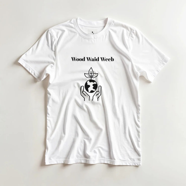 Wood Waid Weeb minimal T-shirt made of premium heavyweight cotton, featuring a printed design, from Kawaii Therapy Shop.