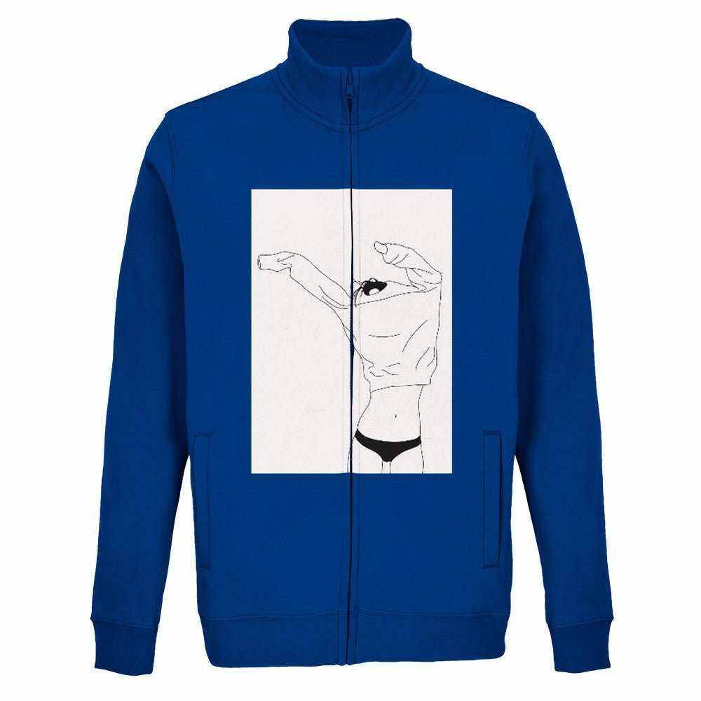 Felpa Uomo Zip Fela Uomo Illustrazione Art – Cotone Riciclato Eco-FrieEleva il tuo stile quotidiano con la nostra felpa con zip unisex, caratterizzata dall&