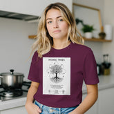 Unisex cotton T-shirt with computer science and nature print, featuring atoms design in a casual, comfortable fit.