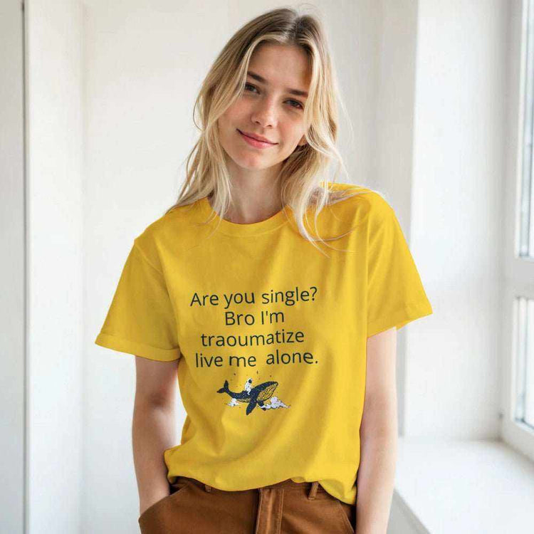 Traumatized & Single Graphic T-Shirt - Unisex Heavy Cotton TeeEmbrace your mood with our &