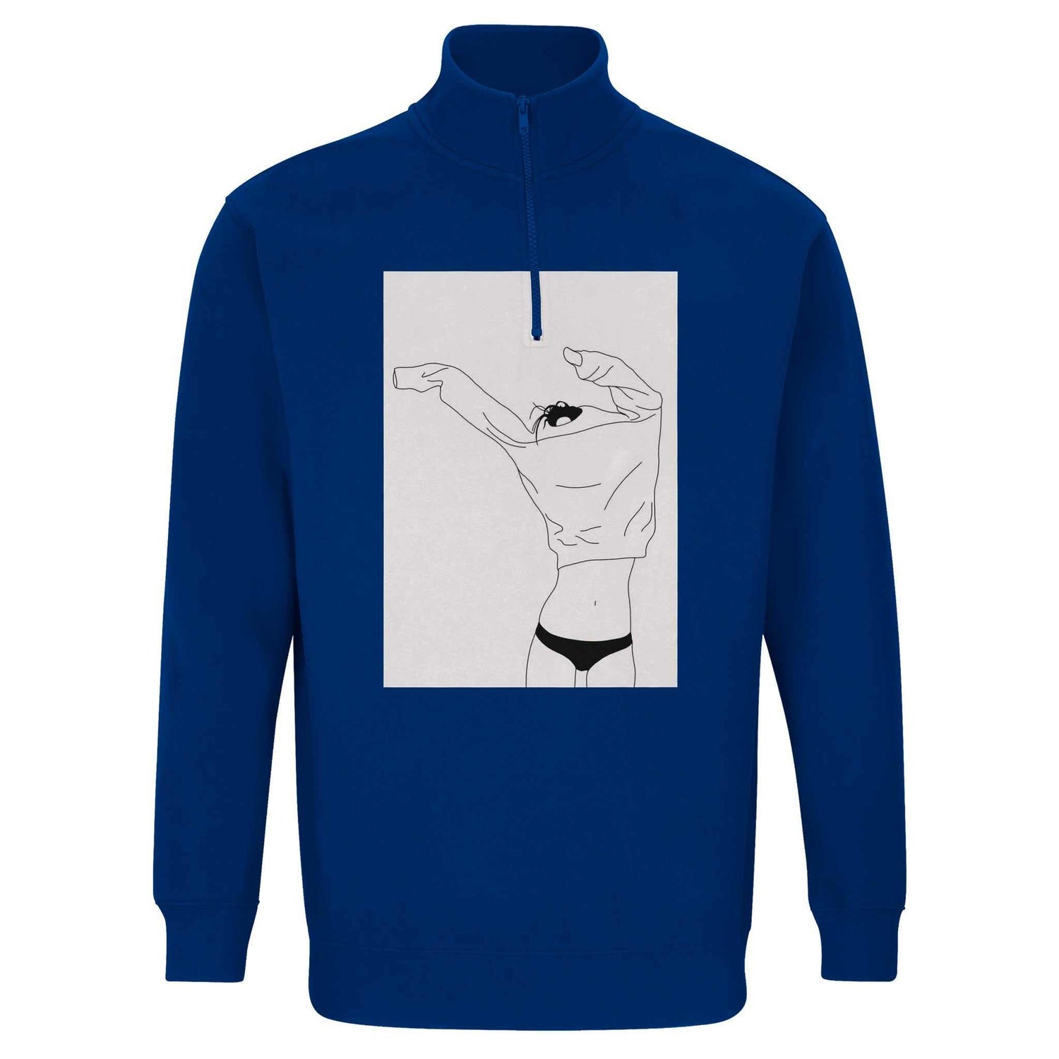 Felpa Donna Premium con Zip 1/4 e Illustrazione Artistica - Eco-FriendEleva il tuo stile quotidiano con la nostra esclusiva felpa da donna, caratterizzata da un&