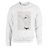 Minimalist Cat Graphic Crewneck Sweatshirt - Women&