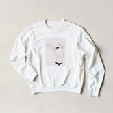Minimalist Cat Graphic Crewneck Sweatshirt - Women&