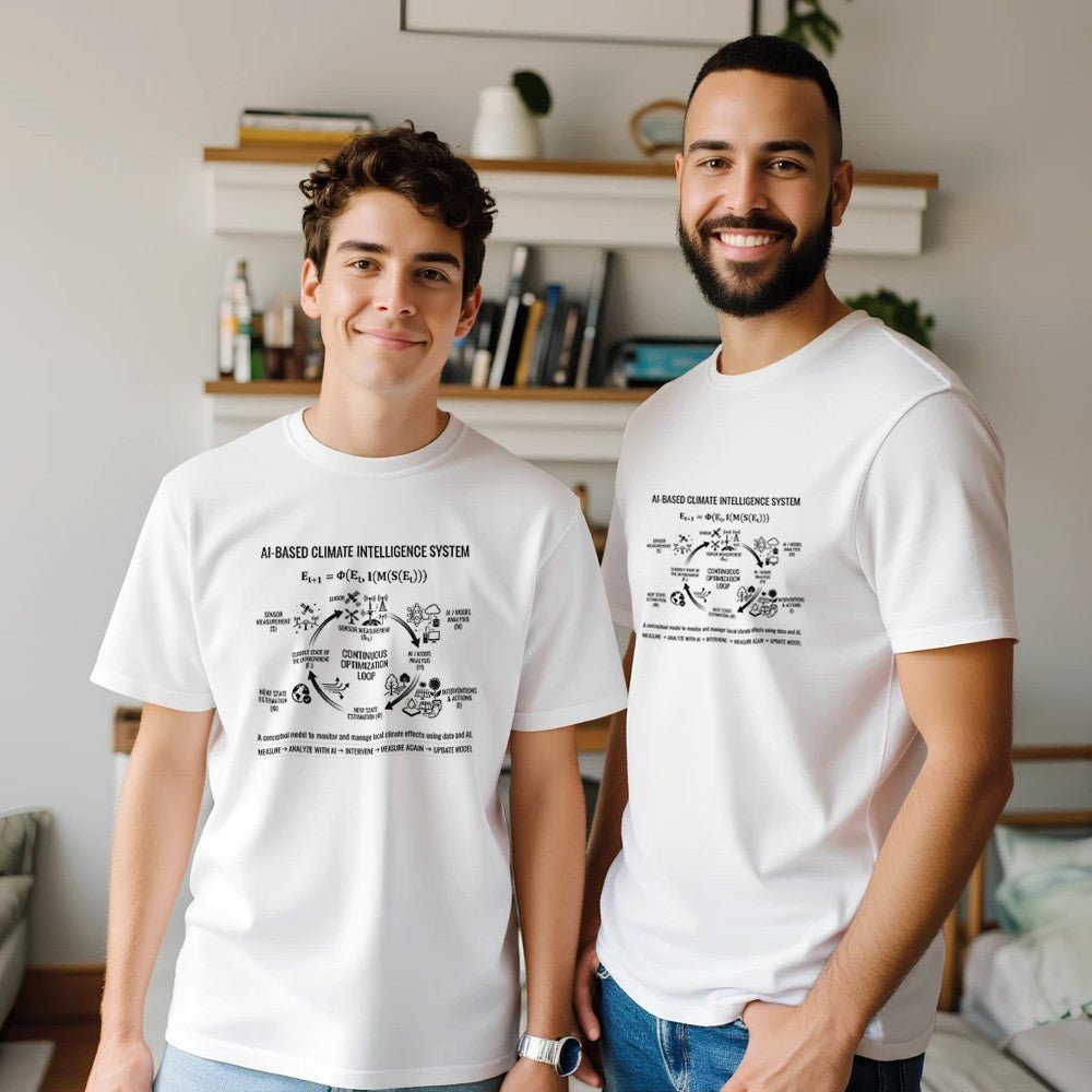 Unisex T-shirt from Kawaii Therapy Shop featuring AI-Based Climate Intelligence System print on soft fabric.