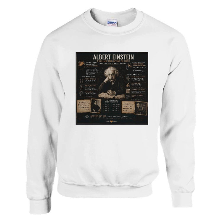 Unisex sweatshirt featuring a graphic print of Albert Einstein related to mental disorders, made by Kawaii Therapy Shop.