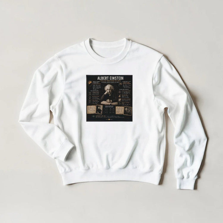 Unisex sweatshirt featuring a graphic print of Albert Einstein with mental disorders, made of comfortable print material by Kawaii Therapy Shop.