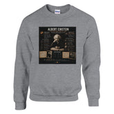 Unisex sweatshirt with Albert Einstein mental disorders graphic print, featuring colorful, artistic design on soft fabric.