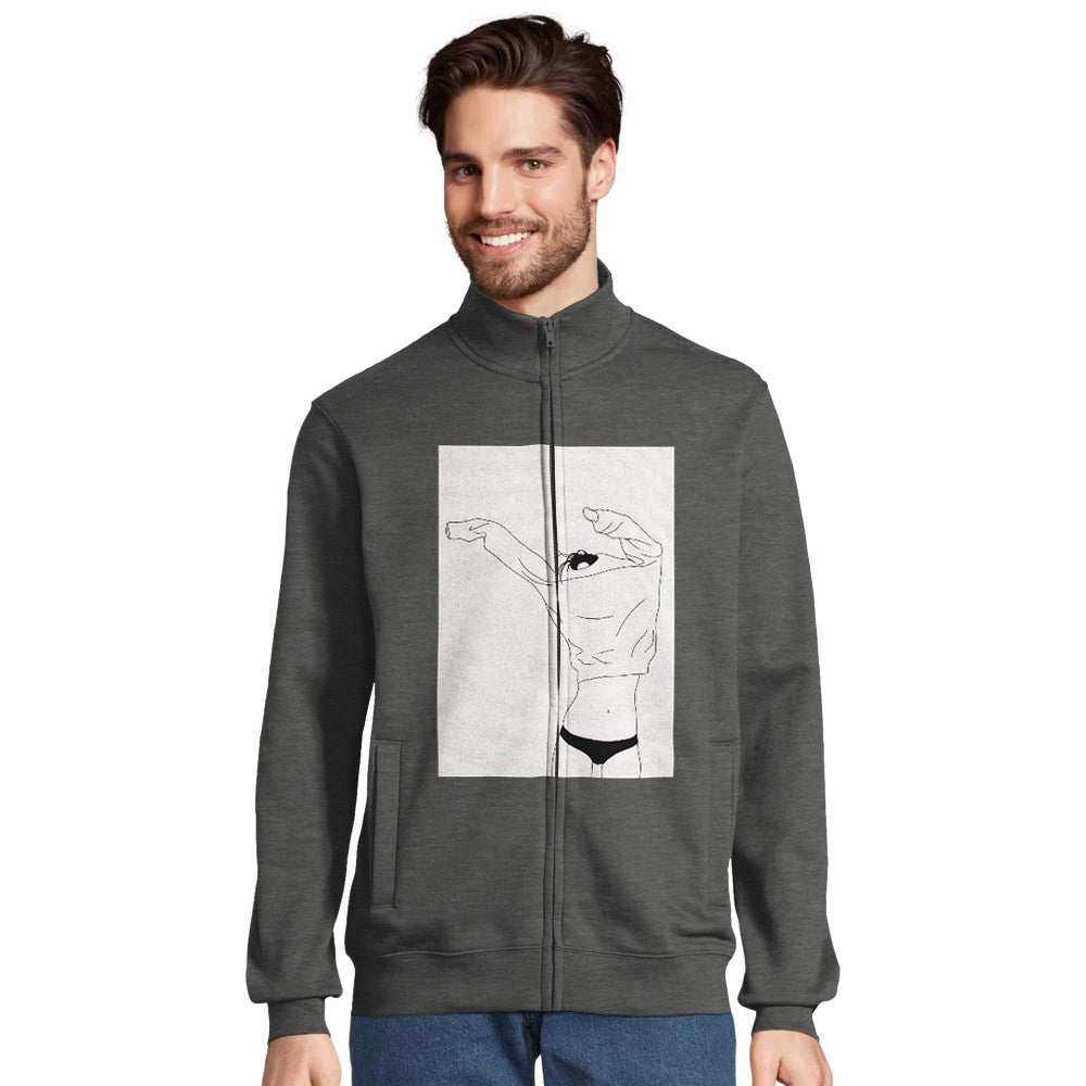 Felpa Uomo Zip Fela Uomo Illustrazione Art – Cotone Riciclato Eco-FrieEleva il tuo stile quotidiano con la nostra felpa con zip unisex, caratterizzata dall&