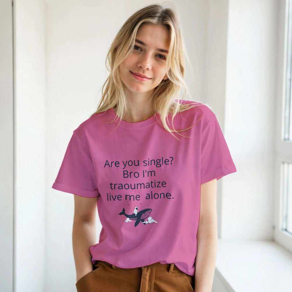 Traumatized & Single Graphic T-Shirt - Unisex Heavy Cotton TeeEmbrace your mood with our &