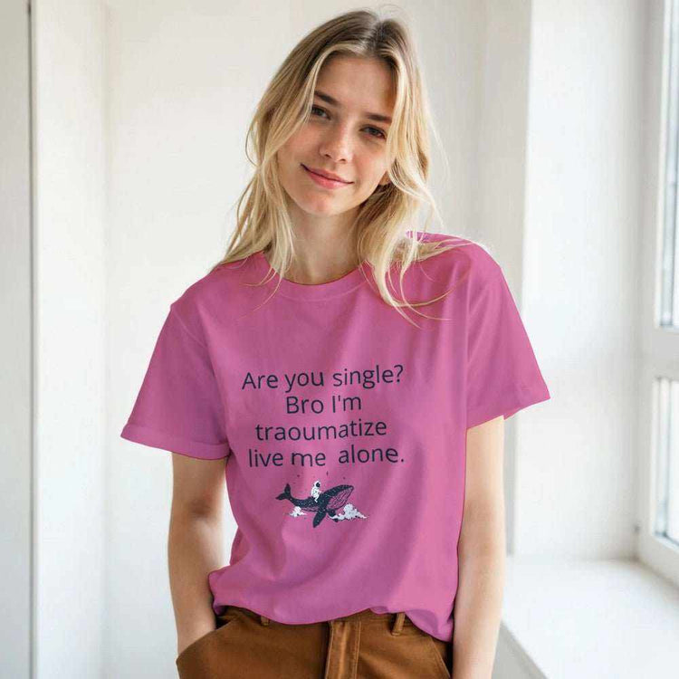 Traumatized & Single Graphic T-Shirt - Unisex Heavy Cotton TeeEmbrace your mood with our &