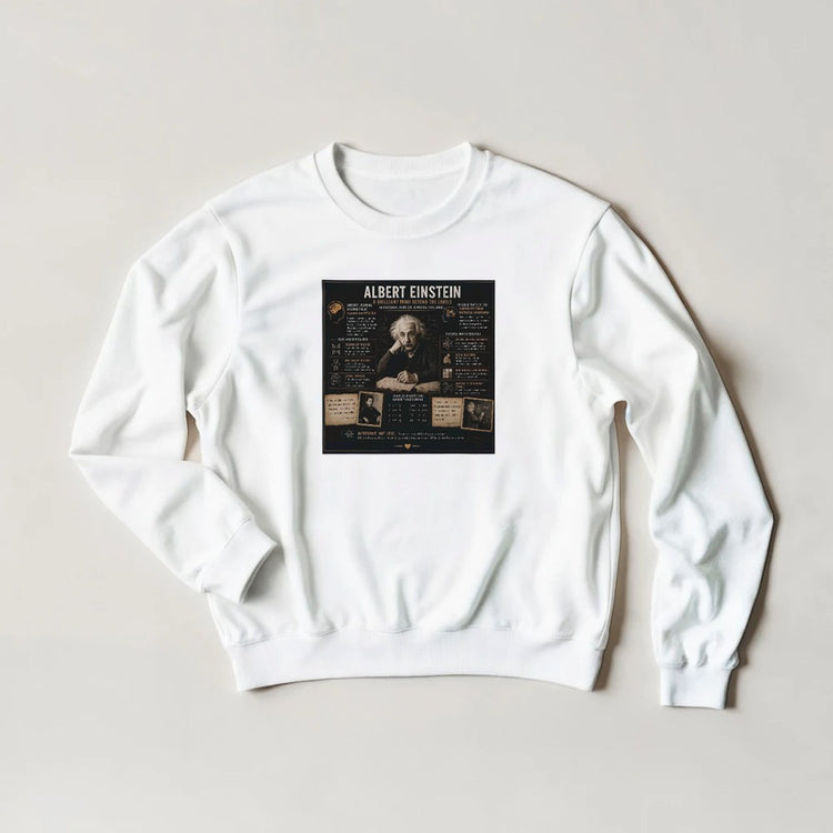 Unisex sweatshirt featuring Albert Einstein mental disorders graphic print, soft fabric, comfortable fit, by Kawaii Therapy Shop.