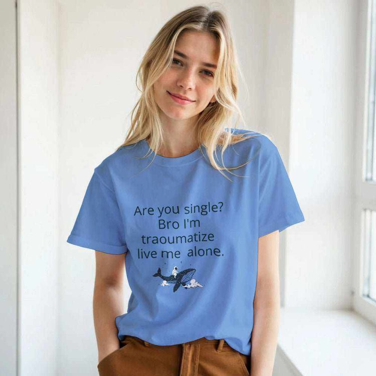 Traumatized & Single Graphic T-Shirt - Unisex Heavy Cotton TeeEmbrace your mood with our &