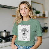 Unisex cotton T-shirt with science and nature print, featuring atoms design, from Kawaii Therapy Shop.