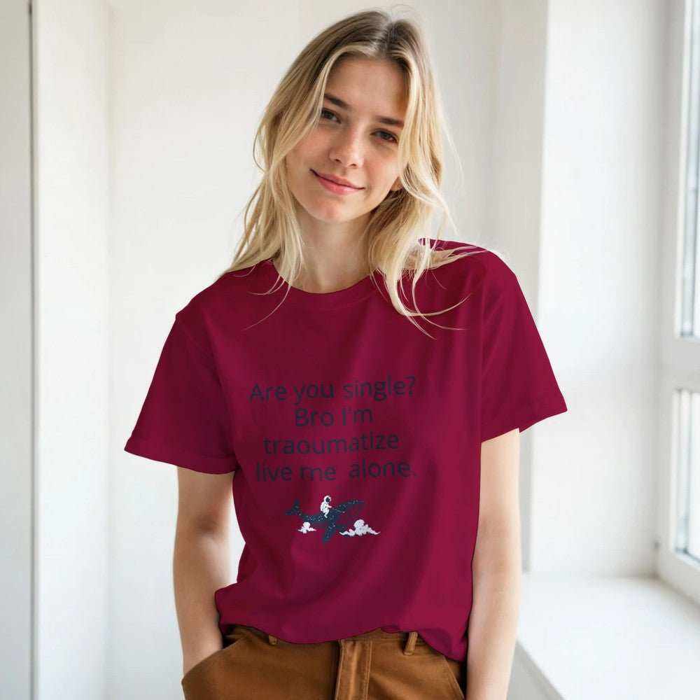 Traumatized & Single Graphic T-Shirt - Unisex Heavy Cotton TeeEmbrace your mood with our &