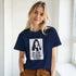 Unisex T-shirt with "No Stalker No Violence No Problem No Stress" print in black, casual style, from Kawaii Therapy Shop.