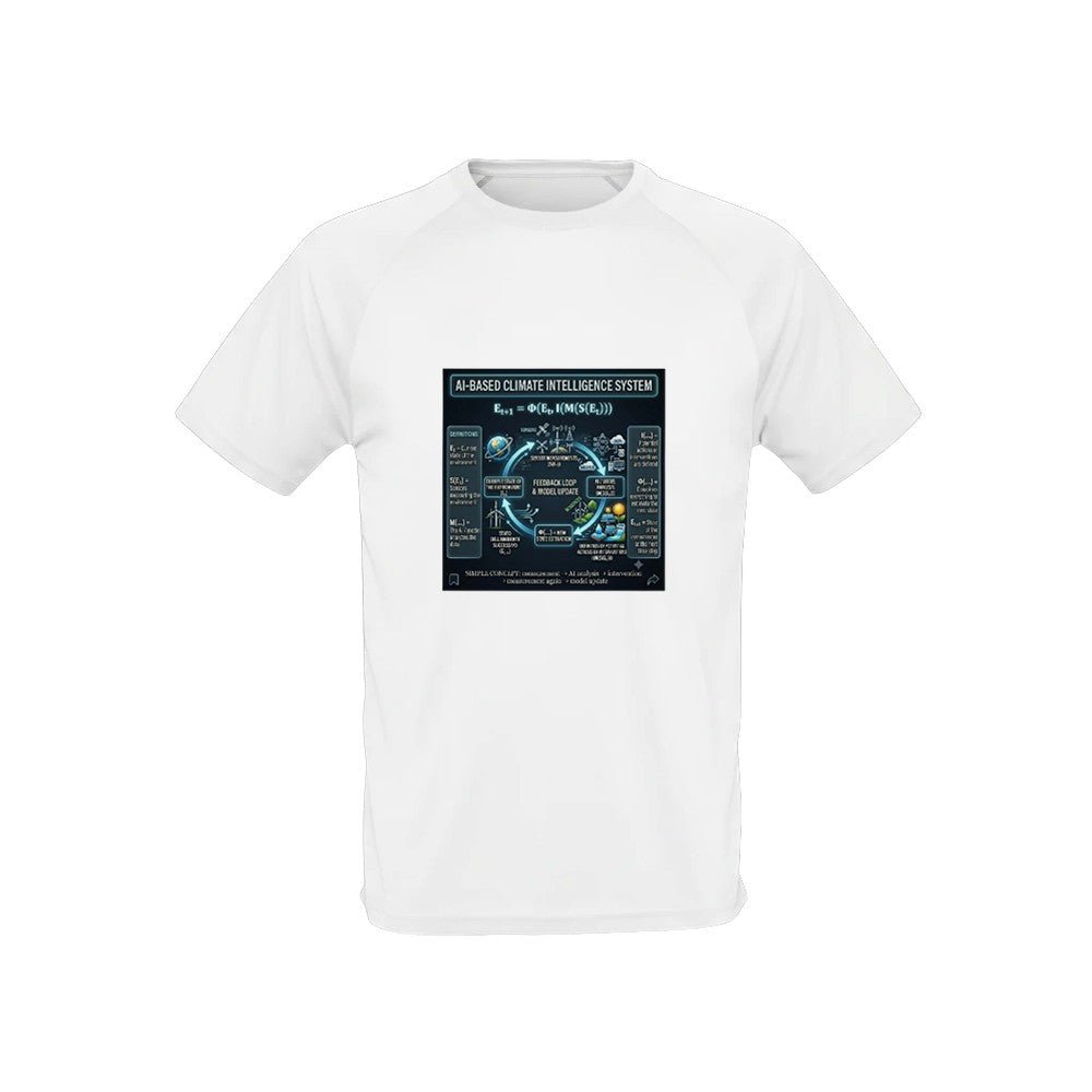 Unisex AI Climate Intelligence System Performance sports t-shirt with vibrant print material by Kawaii Therapy Shop.
