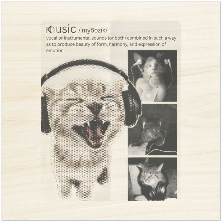 Cats and Music Wood Print – Natural Birch Wall DecorElevate your home decor with our Cats and Music Wood Print, a stunning fusion of artistic charm and sustainable design. Crafted to bring warmth into any room, this pPrint MaterialKawaii Therapy ShopKawaii Therapy ShopCats and Music Wood Print