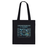Kawaii Therapy Shop AI Climate Intelligence System premium cotton tote bag with colorful print design, eco-friendly and stylish.