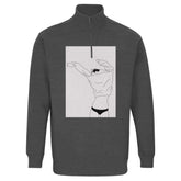 Felpa Donna Premium eco-friendly con zip 1/4 e illustrazione artistica originale