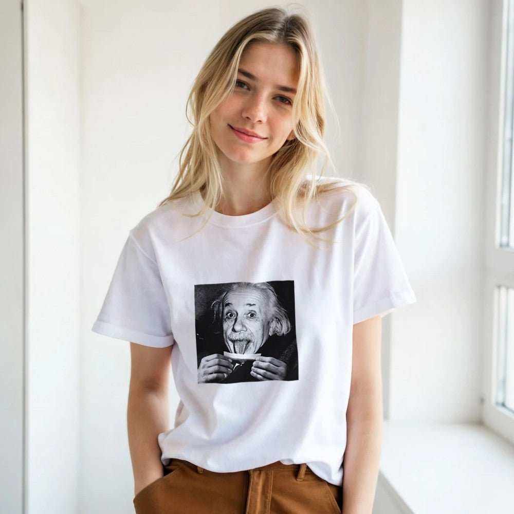 Albert Einstein Graphic T-Shirt – Premium Soft Cotton Unisex TeeCelebrate intellect and style with our Albert Einstein graphic t-shirt. Featuring a unique and artistic Einstein design, this tee blends scientific inspiration with Print MaterialKawaii Therapy ShopKawaii Therapy ShopAlbert Einstein