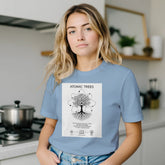 Unisex cotton T-shirt with science and nature-inspired print, featuring atoms design, from Kawaii Therapy Shop&