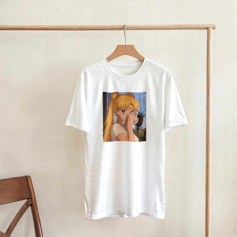 Sailor Moon Graphic T-Shirt - Premium Heavyweight Cotton Casual TeeEmbrace iconic anime style with our Sailor Moon Graphic T-Shirt. Expertly crafted from premium heavyweight cotton, this tee offers a traditional fit that combines duPrint MaterialKawaii Therapy ShopKawaii Therapy ShopSailor Moon T-Shirt
