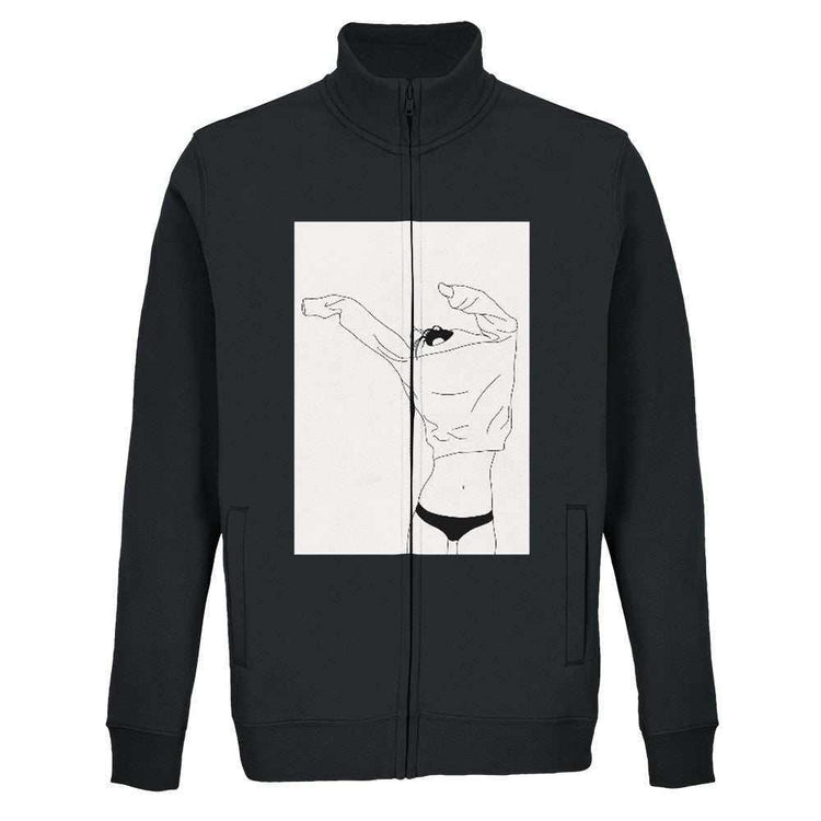 Felpa Uomo Zip Fela Uomo Illustrazione Art – Cotone Riciclato Eco-FrieEleva il tuo stile quotidiano con la nostra felpa con zip unisex, caratterizzata dall&