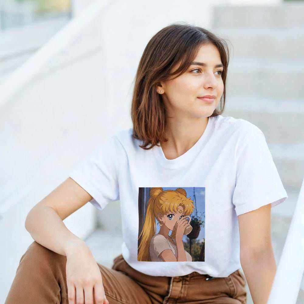 Sailor Moon Graphic T-Shirt - Premium Heavyweight Cotton Casual TeeEmbrace iconic anime style with our Sailor Moon Graphic T-Shirt. Expertly crafted from premium heavyweight cotton, this tee offers a traditional fit that combines duPrint MaterialKawaii Therapy ShopKawaii Therapy ShopSailor Moon T-Shirt