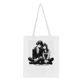 Love Hipersensitivity cotton tote bag by Kawaii Therapy Shop, eco-friendly reusable bag with colorful print material.