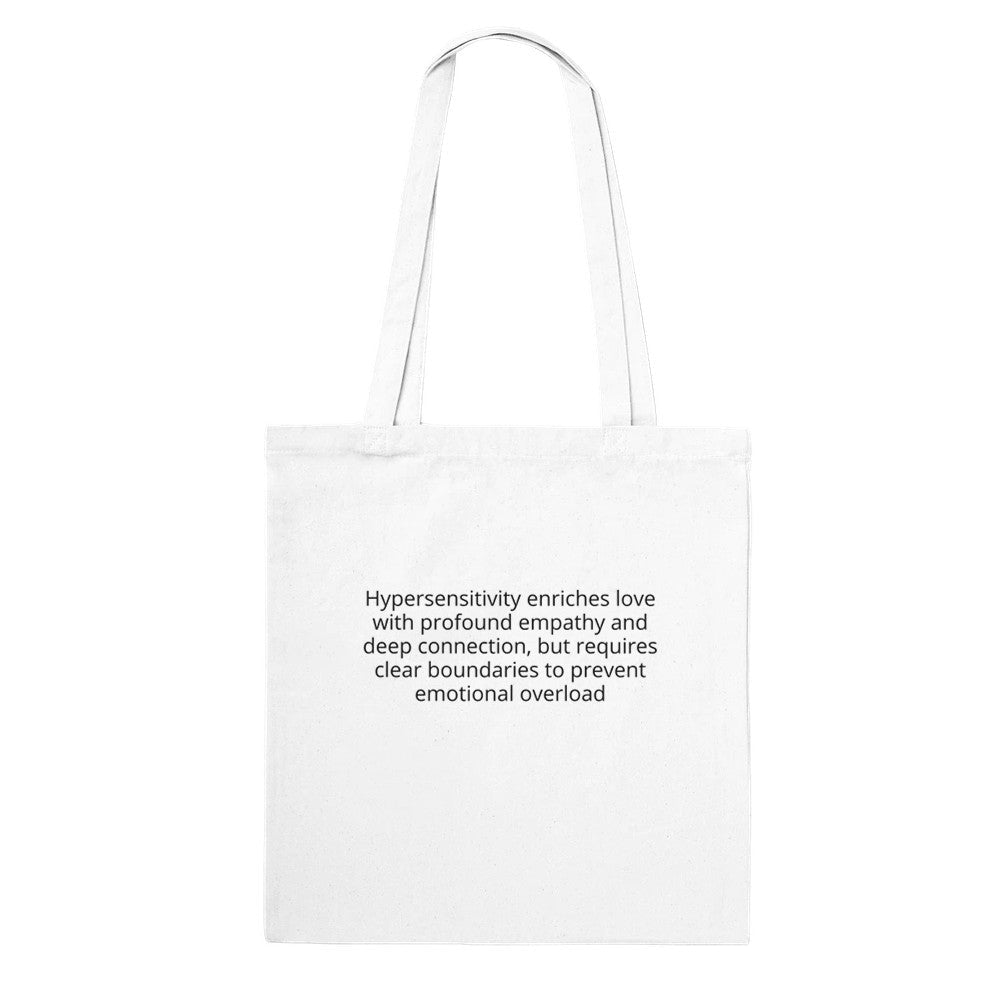 Kawaii Therapy Shop Love Hipersensitivity cotton tote bag with eco-friendly print, reusable canvas bag for daily use.
