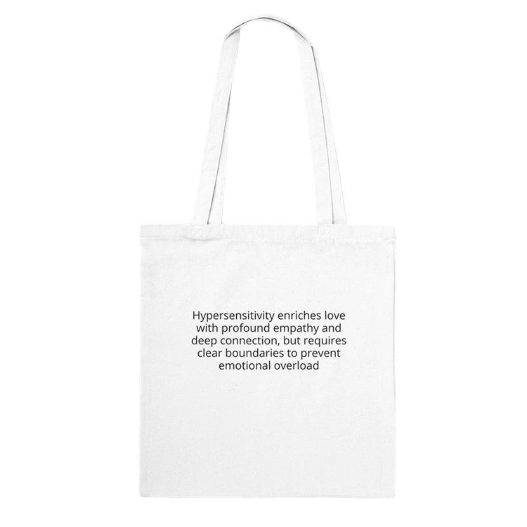 Kawaii Therapy Shop Love Hipersensitivity cotton tote bag with eco-friendly print, reusable canvas bag for daily use.