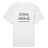 Unisex Love Hipersensitivity T-Shirt by Kawaii Therapy Shop, premium soft cotton graphic tee with colorful print design.
