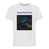 Unisex Wood Waid Web Connection T-Shirt by Kawaii Therapy Shop made of sustainable organic cotton, featuring a printed web design.